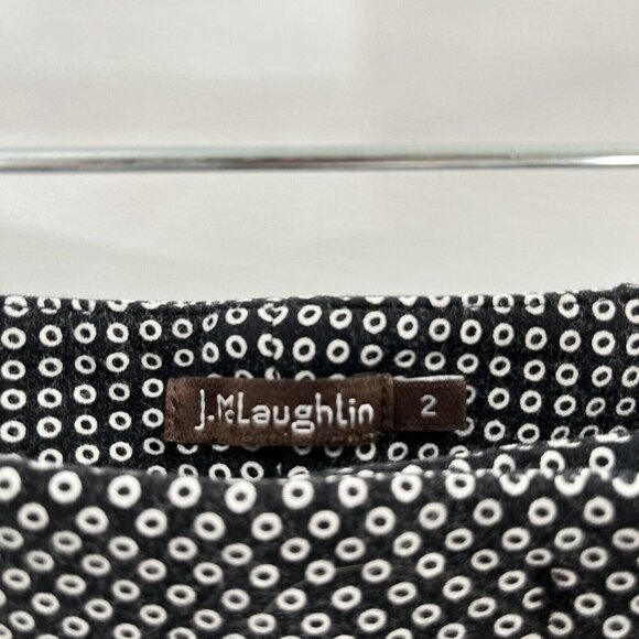 J McLaughlin Catalina Cloth Blue Print Straight Leg Pants Sz 2 - Picture 4 of 7